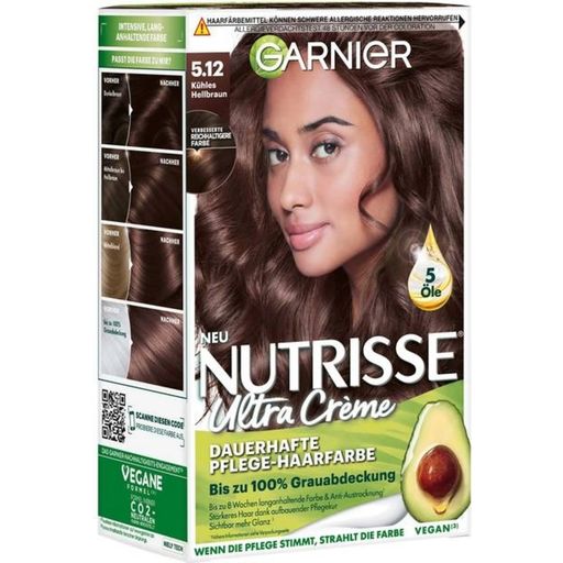 Nutrisse Ultra Creme dauerhafte Pflege-Haarfarbe 5.12 Kühles Hellbraun - 1 Stk