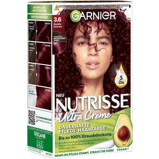Nutrisse Ultra Crème - Coloration Permanente Nutrition Intense - 3.6 Rouge Châtain Foncé - 1 pcs
