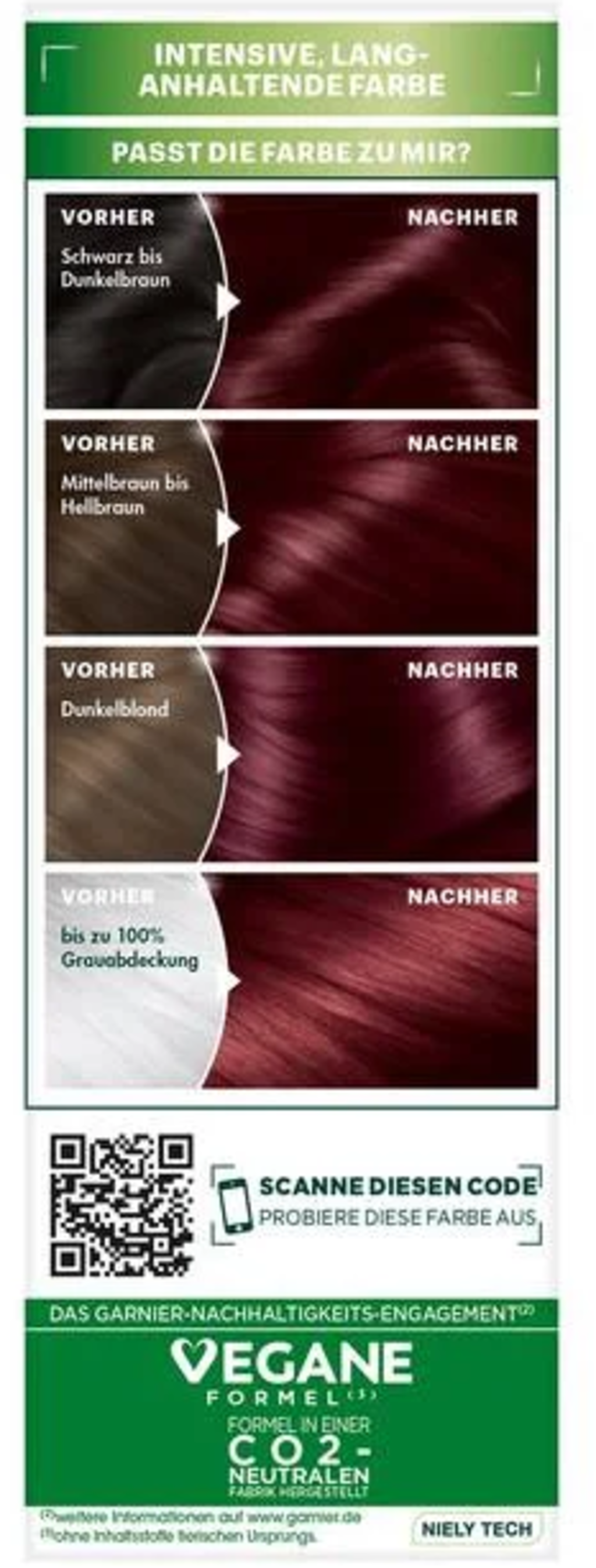 Nutrisse Ultra Creme dauerhafte Pflege-Haarfarbe Nr. 3.6 Dunkle Kirsche - 1 Stk