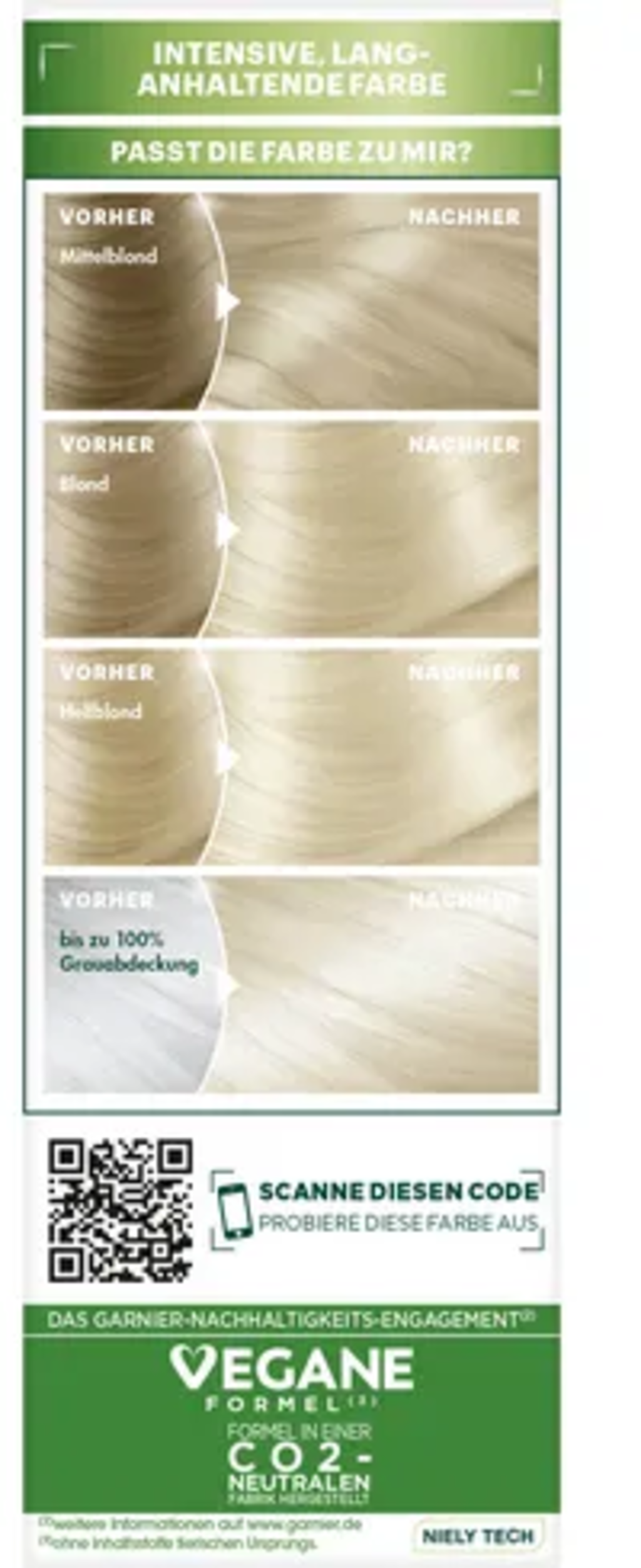 Nutrisse Ultra Creme dauerhafte Pflege-Haarfarbe Nr. 10.1A Extra Kühles Hellblond - 1 Stk