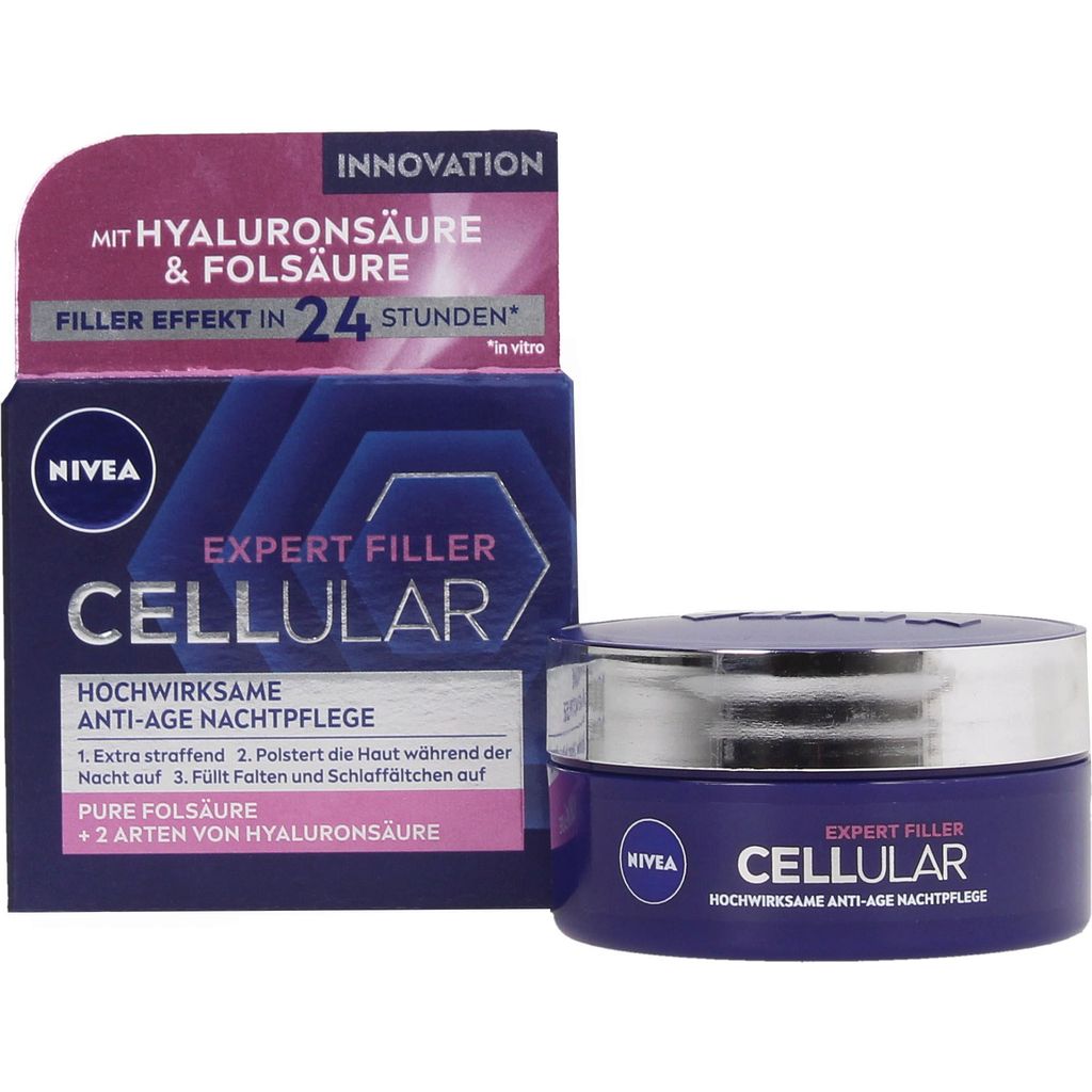 NIVEA Soin de Nuit Anti-Âge Hyaluron Filler CELLULAR, 50 ml - Boutique en  ligne oh feliz