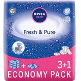 BABY Fresh & Pure nedves törlőkendők - Economy Pack, 3+1 ajándék