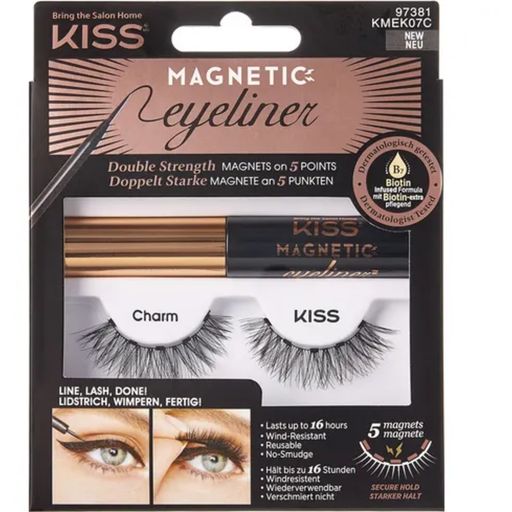 KISS Magnetic Eyeliner & Eyelash Kit - Charm - 1 Set