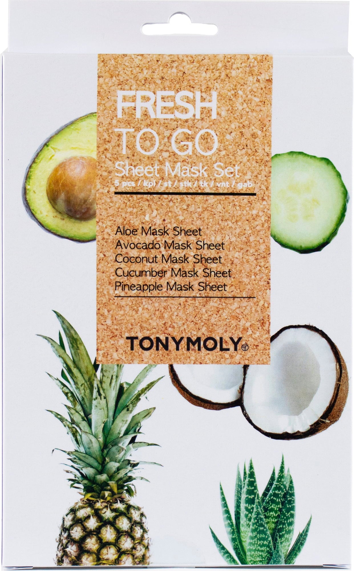 TONYMOLY Fresh To Go Sheet Mask Set - 5 Stk