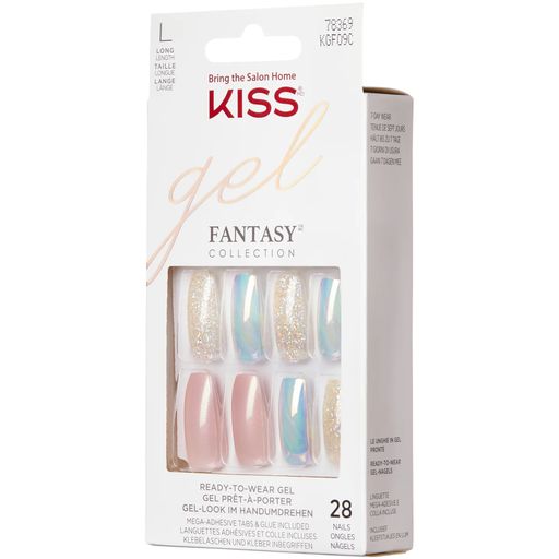 KISS Glam Fantasy Nails - 3D Party's over - white - shimmer