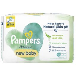 Pampers Harmonie New Baby Wipes  - 3 x 46