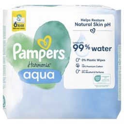 Pampers Harmonie Aqua Baby Wipes  - 6 x 48