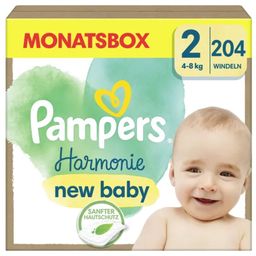 Pampers Couches Harmonie Taille 2 - 204 pièces