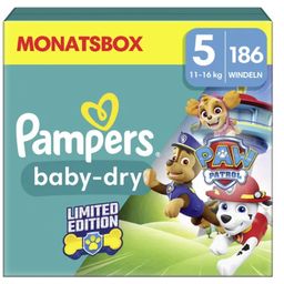 Pampers Paw Patrol Baby-Dry Diapers Size 5  - 186 Pcs