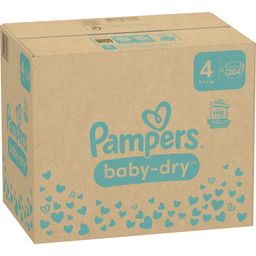 Pampers Couches Baby Dry Taille 4 - 204 pièces
