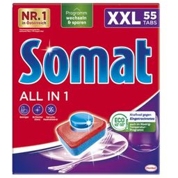 Somat All-in-1 Dishwasher Tabs - 55 Pcs