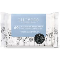 LILLYDOO Baby Wipes with 99% Water  - 60 Pcs
