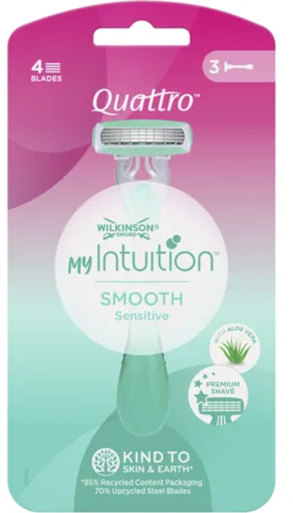 Quattro Smooth Sensitive Wegwerpscheermesjes, 3 Stuks