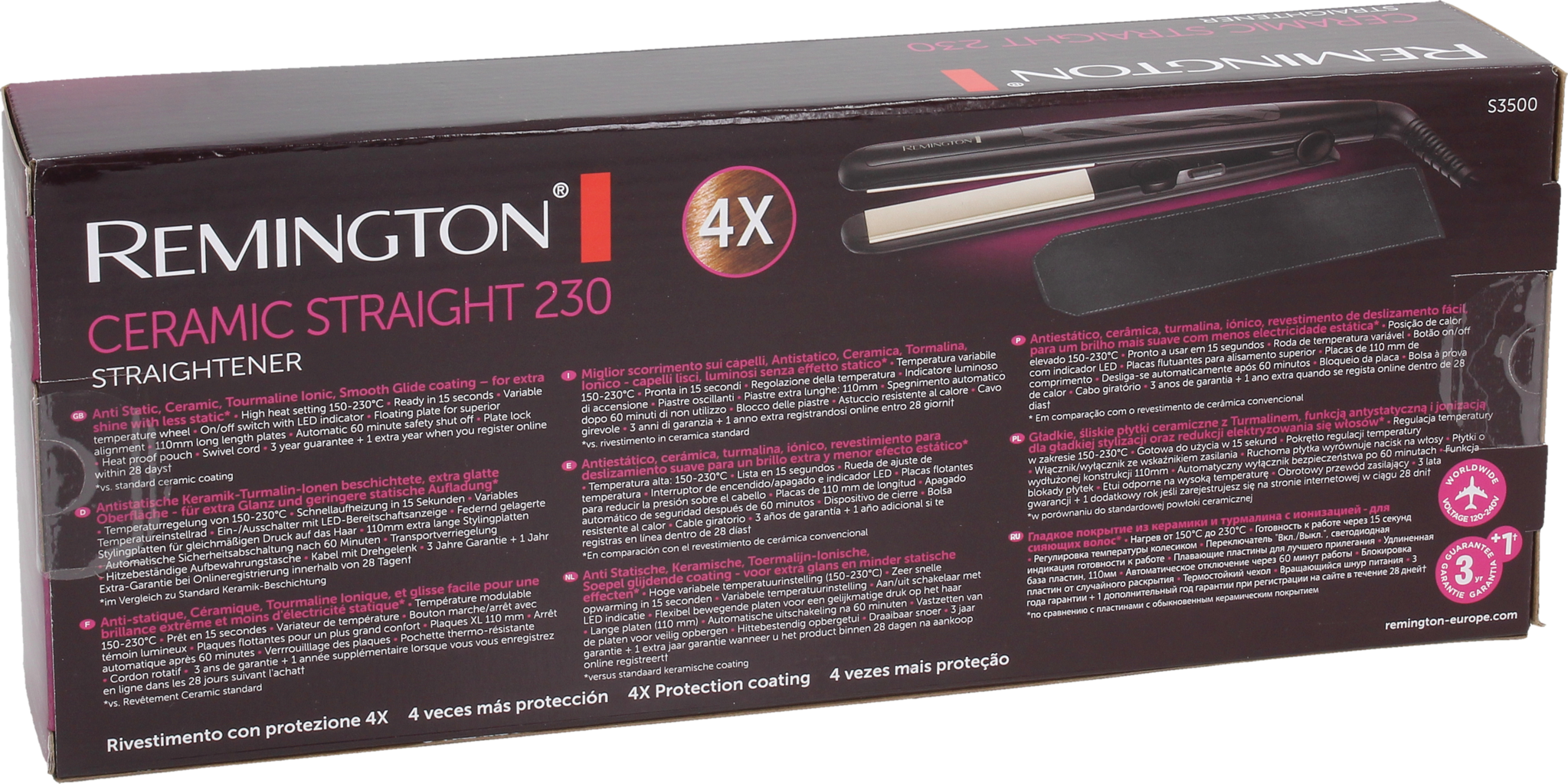 REMINGTON Ceramic Straight S3500 Stijltang - 1 Stuk