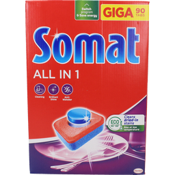 Somat All-in-1 Dishwasher Tabs - 90 Pcs