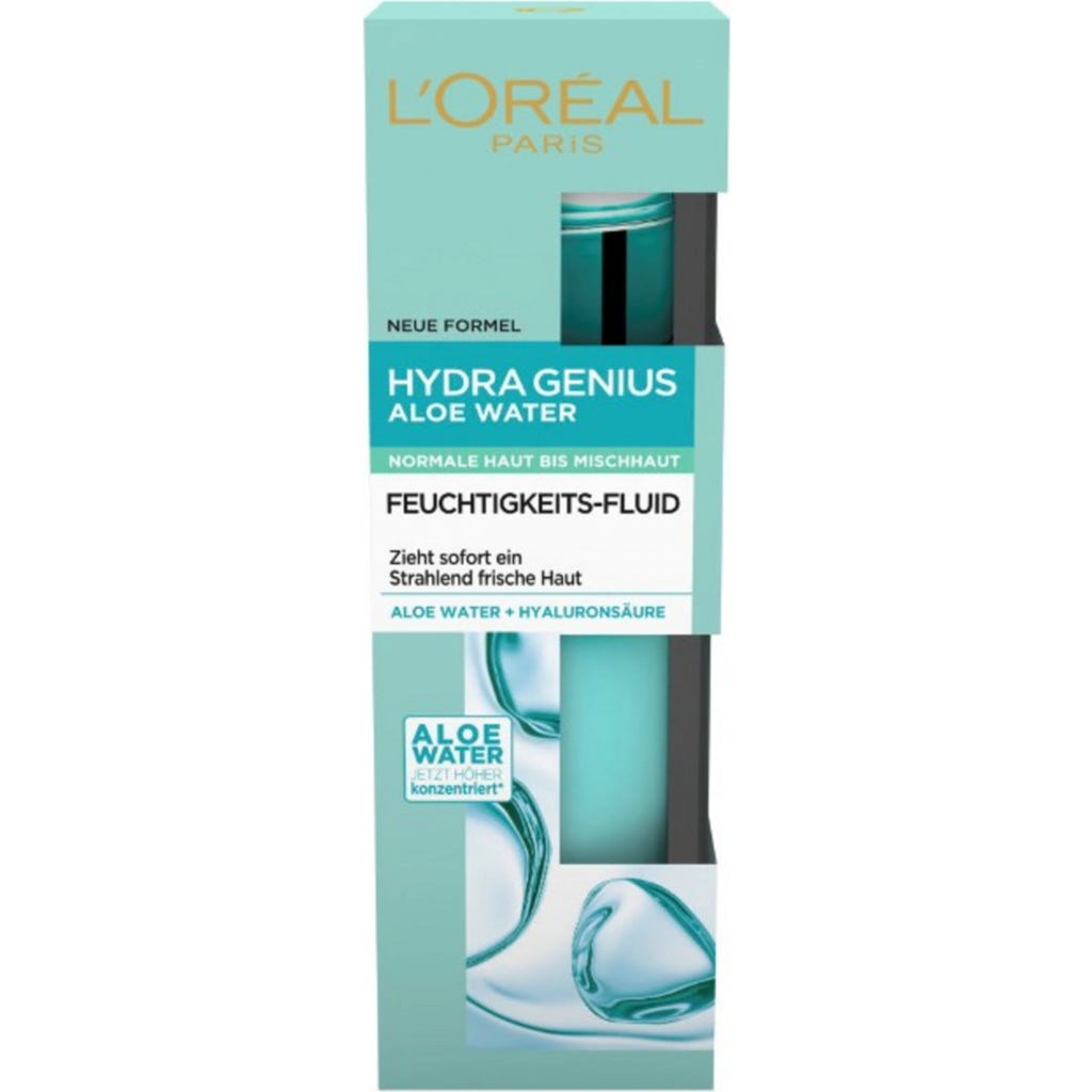 L'ORAL PARIS HYDRA GENIUS Aloe Water Moisturising Fluid Normal to  Combination Skin, 70 ml - oh feliz