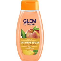 GLEM vital 2in1, szampon do włosów i balsam z olejkiem brzoskwiniowym - 350 ml