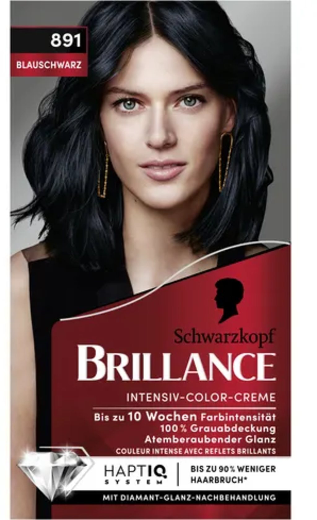 Schwarzkopf Brillance Coloration Permanente Intense - 891 Noir Bleuté
