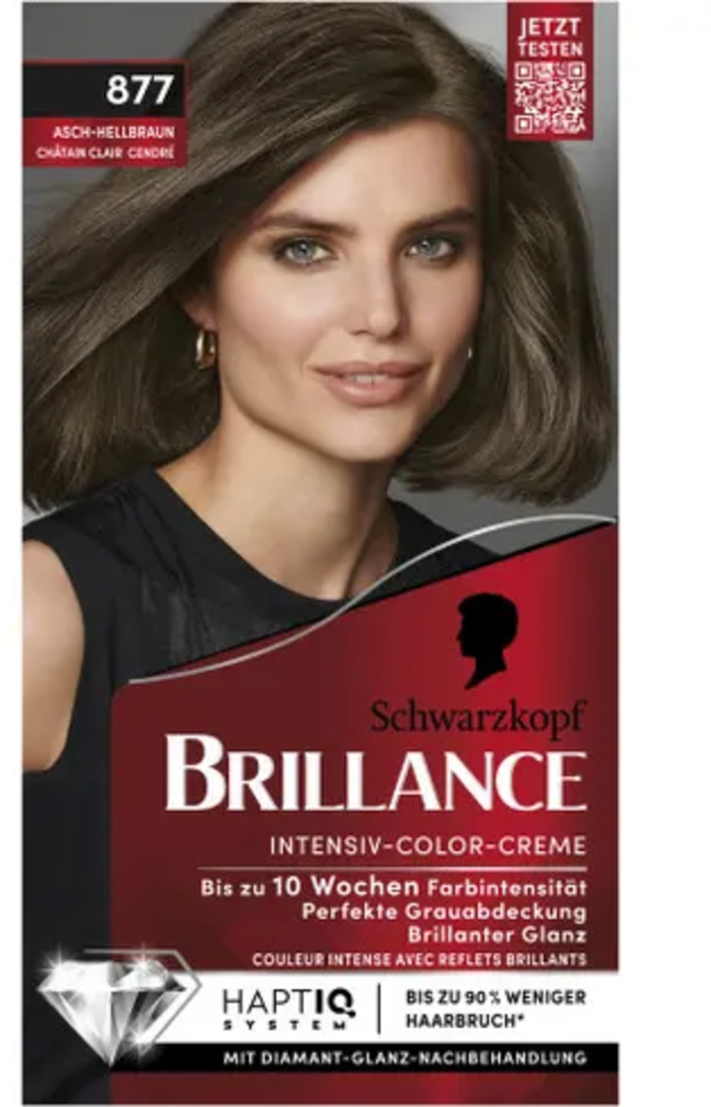 Schwarzkopf Brillance Intensiv-Color-Creme - 877 Helles Aschbraun