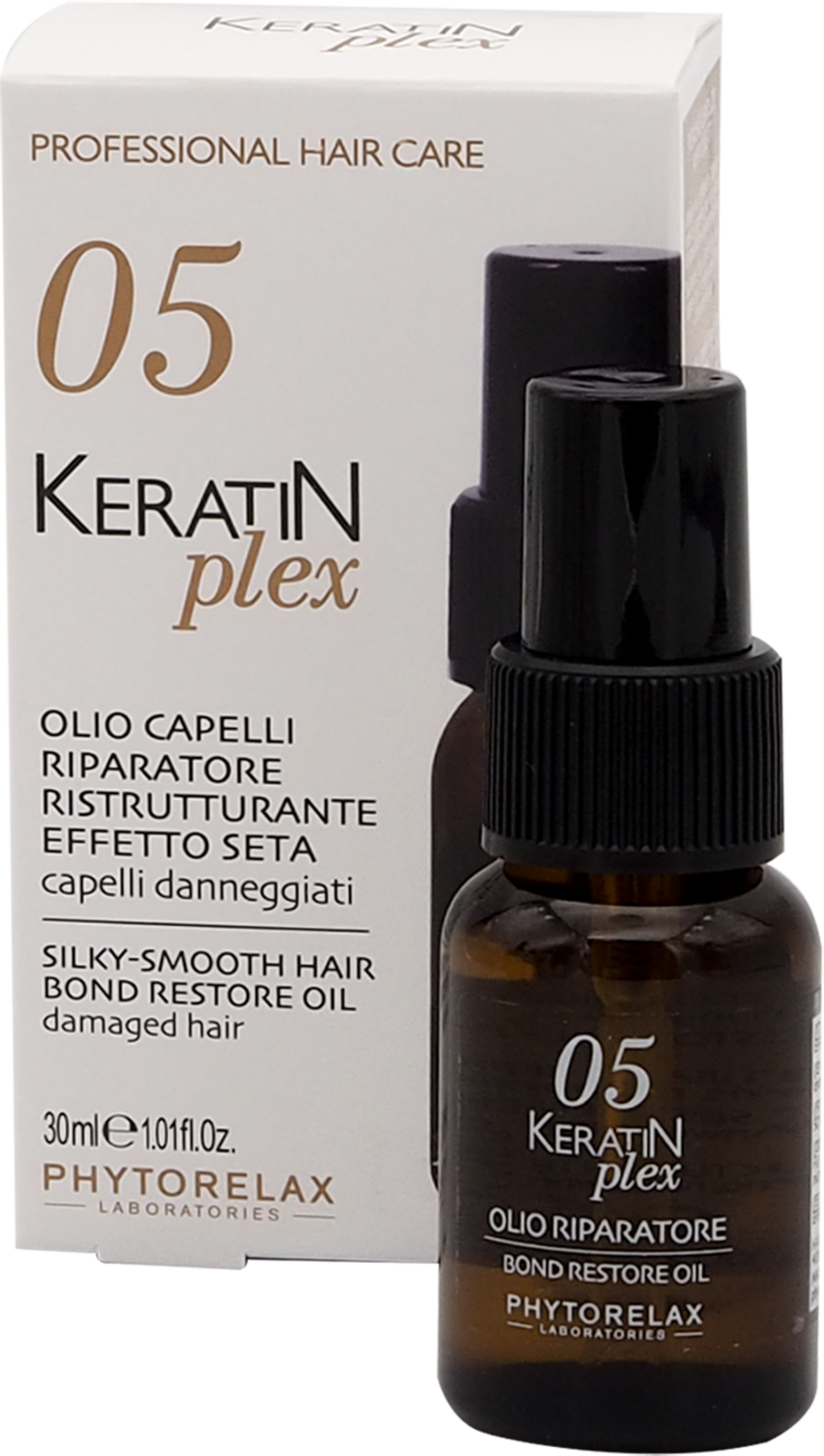 05. Olio Capelli Riparatore Ristrutturante Effetto Seta - Keratin Plex