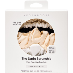 Veganboost Satin Scrunchie, Mix - 6 Stk