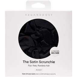 Veganboost Satin Scrunchie, Big Size - Schwarz