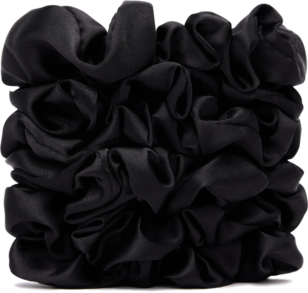 Veganboost Szatén Scrunchie, nagy méret - Fekete