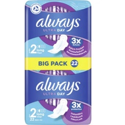 always Ultra Long Pads With Wings - Size 2 - 22 Pcs