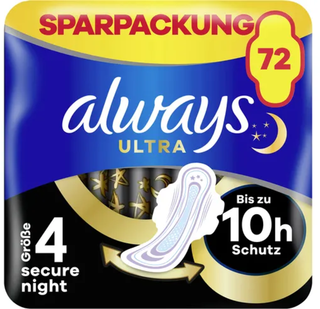 Serviettes avec Ailettes "Ultra Secure Night", Taille 4