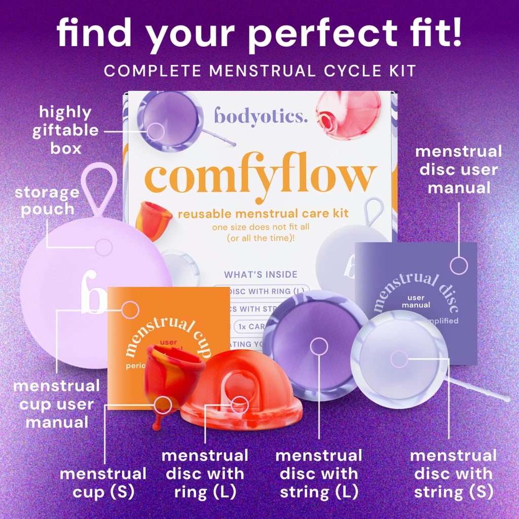 Comfyflow  - Conjunto de Cuidados Menstruais (Discos e Copo) - 5 Unidades