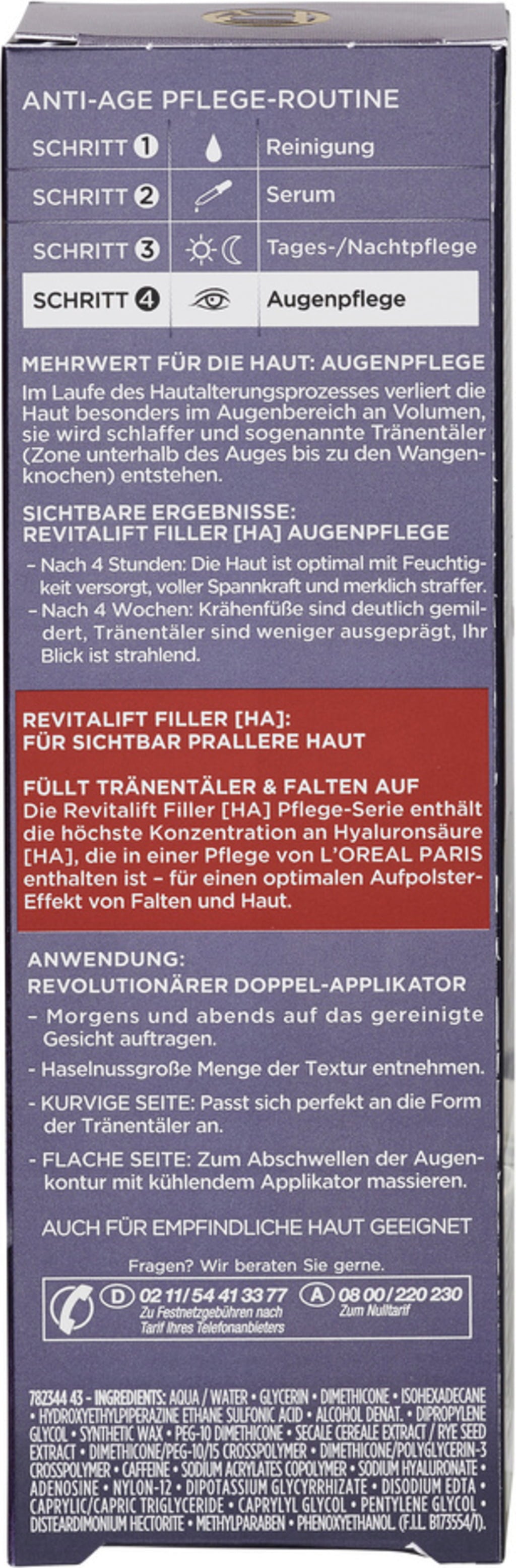 L'ORÉAL PARIS REVITALIFT Filler - Contorno Occhi - 15 ml