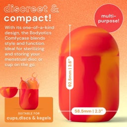 Comfycase Boîte de Nettoyage pour Disques & Coupes Menstruels - Orange & Rouge