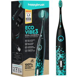 happybrush ECO VIBE 3 Schallzahnbürste Schwarz-Mint - 1 Set