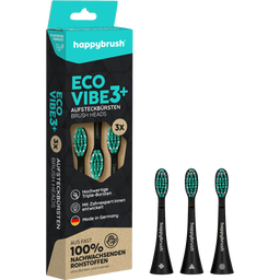 happybrush ECO VIBE 3+ Aufsteckbürsten Schwarz-Mint - 1 Set