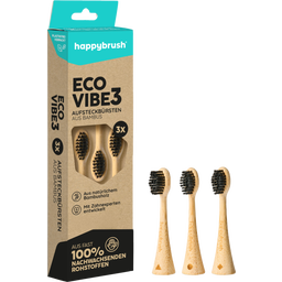 happybrush ECO VIBE 3 - Testine in Bambù - 1 pz.