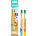 happybrush Escova de Dentes de Bambu - Set de 2 - 1 Unid.