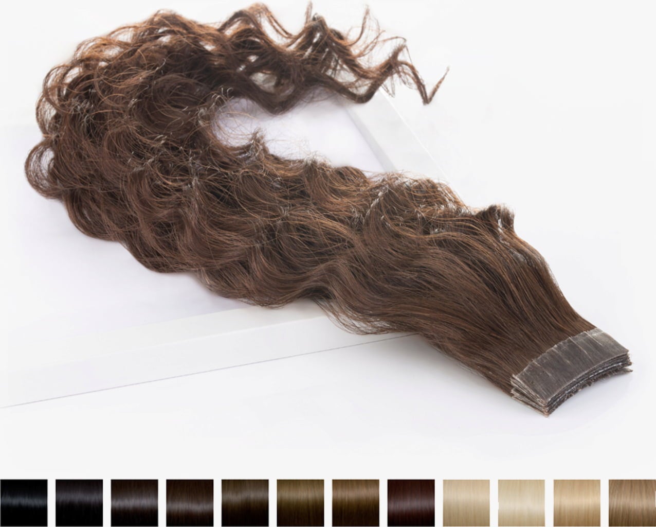 Seiseta Keratin Fusion Extensions Curly 50/55cm - 4 Kastanienbraun
