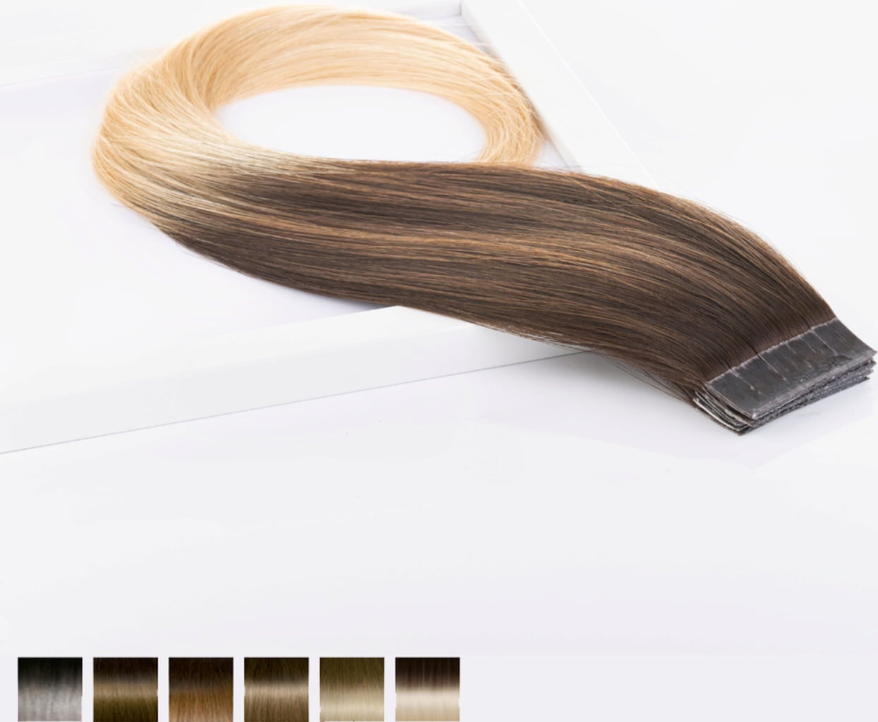 Seiseta Keratin Fusion Extensions Ombré  40/45cm - 4/1001 Kastanienbraun/Platinblond