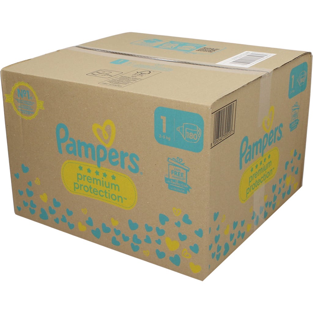Pampers Premium Protection Diapers Size 1, 180 Pcs - oh feliz