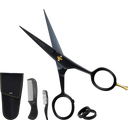 German Steel Beard & Mustache Scissors with Finger Rest - black  -5