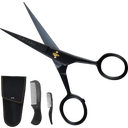 Premium Beard & Mustache Scissors - German Steel - black - 5