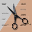 German Steel Beard & Mustache Scissors with Finger Rest - black  -5