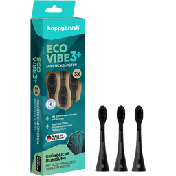 happybrush Eco VIBE 3+ Aufsteckbürsten AllBlack - 3 Stk
