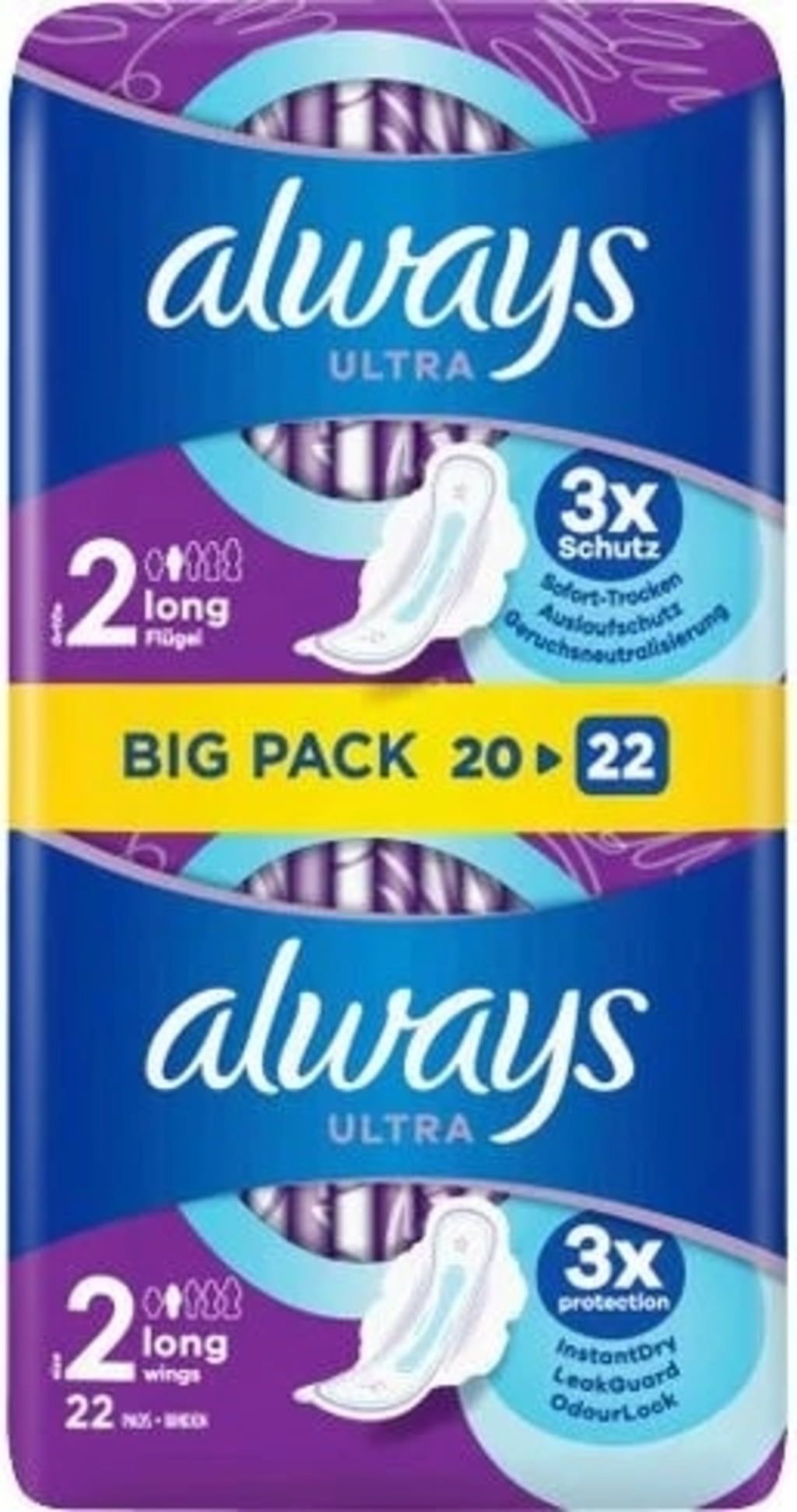 always Ultra Long Pads With Wings - Size 2, 22 Pcs - oh feliz