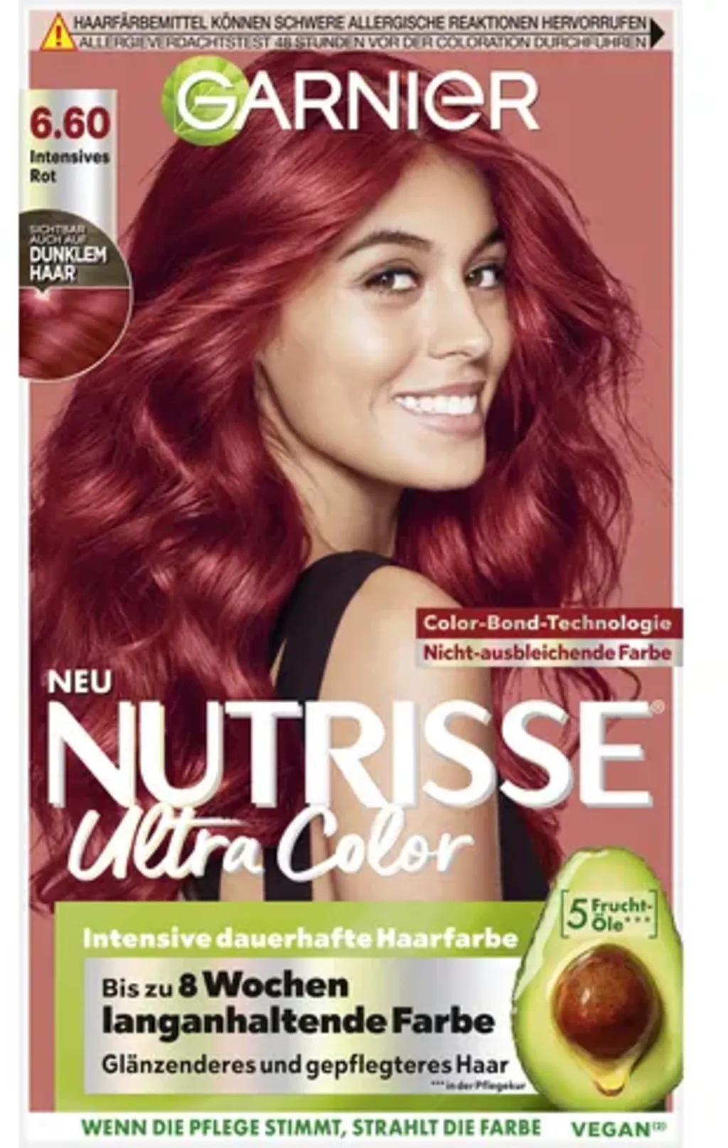 GARNIER Nutrisse Ultra Color dauerhafte Pflege-Haarfarbe Nr. 6.60  Intensives Rot - oh feliz