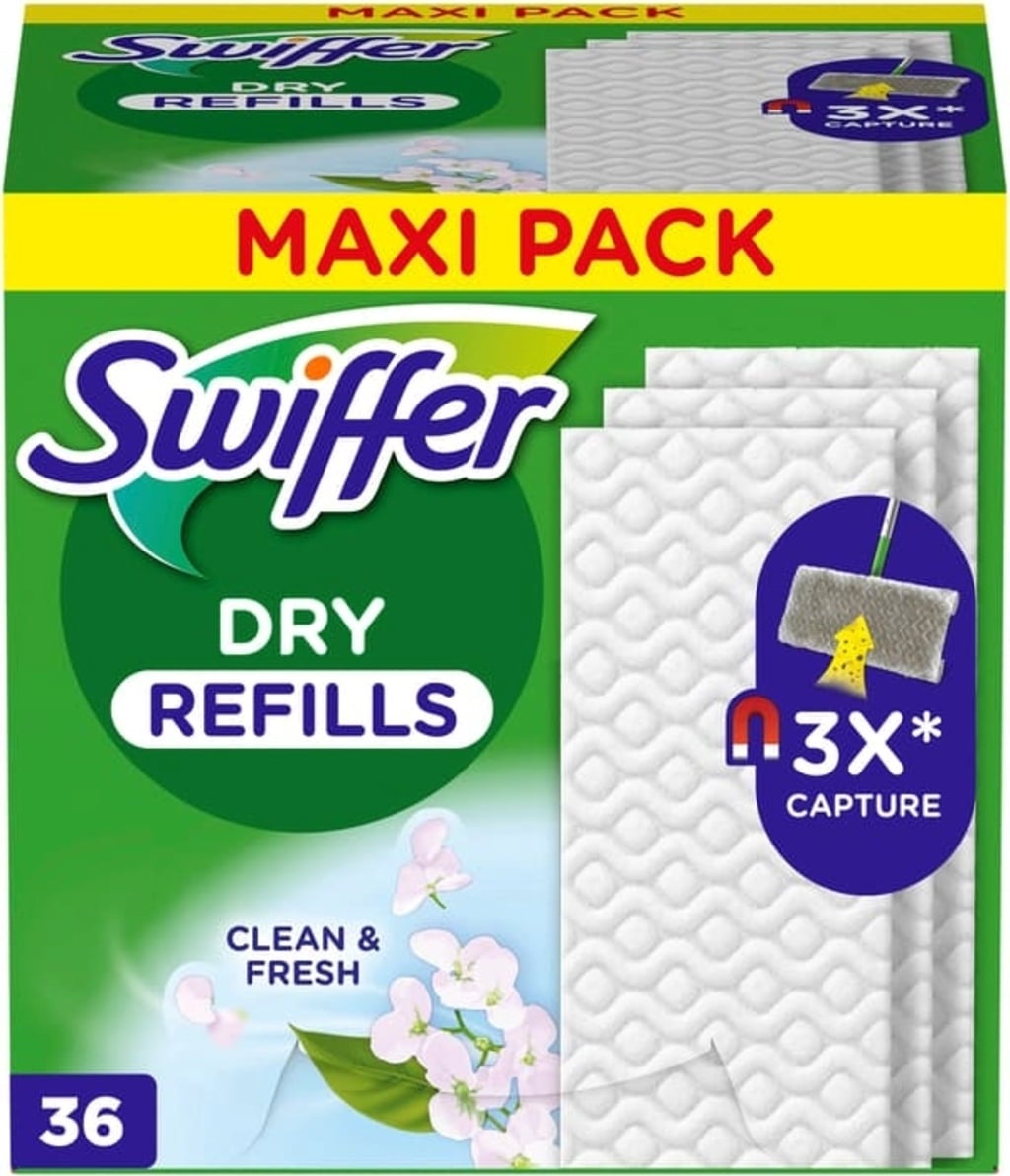 Swiffer Ricariche Antipolvere Magnetiche – 54 Panni (3x18), Catturano E Chiudono La Polvere, Per Tutte Le Superfici